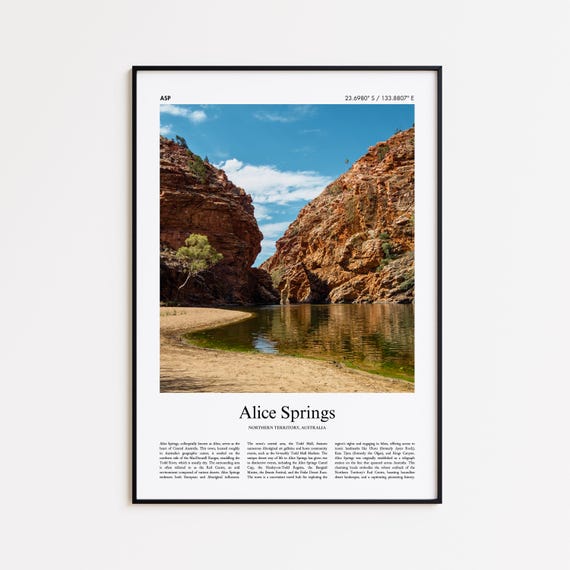 Alice Springs Color Print Real Photo Poster Travel Gift Northern Territory Australia Wall Art