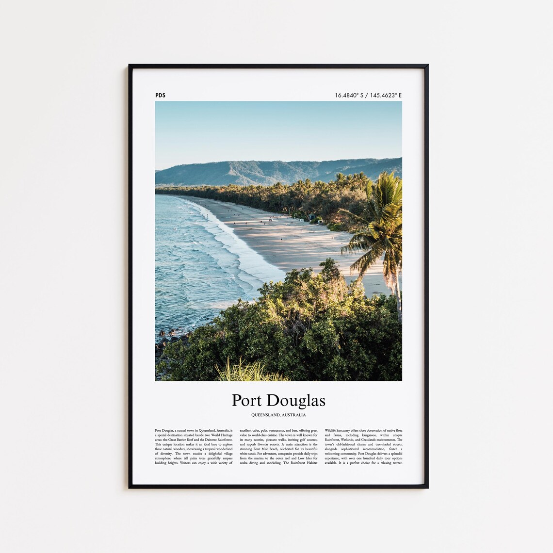 Port Douglas Australia Tropical Beach Palm Trees Travel Photo Poster