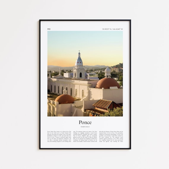 Ponce Color Print Real Photo Poster Travel Gift Puerto Rico Minimal City Wall Art