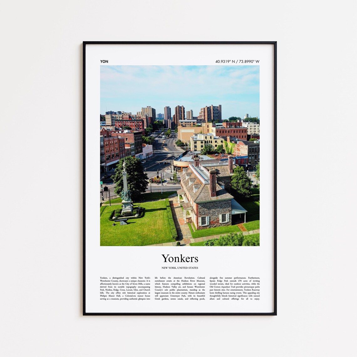 Yonkers New York City Street Skyline View Travel Photography Poster