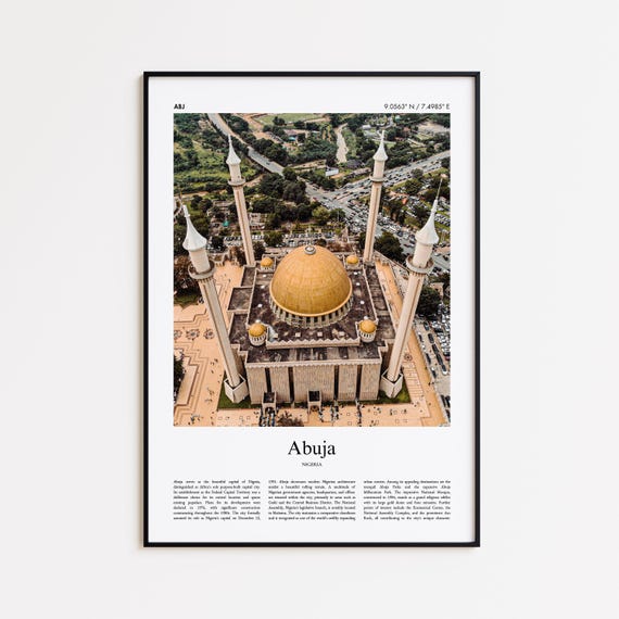 Abuja Color Print Real Photo Poster Travel Gift Nigeria Minimal City Wall Art
