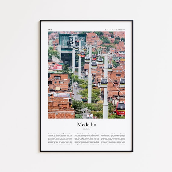 Medelln Color Print Real Photo Poster Medellin Travel Gift Colombia Minimal City Wall Art