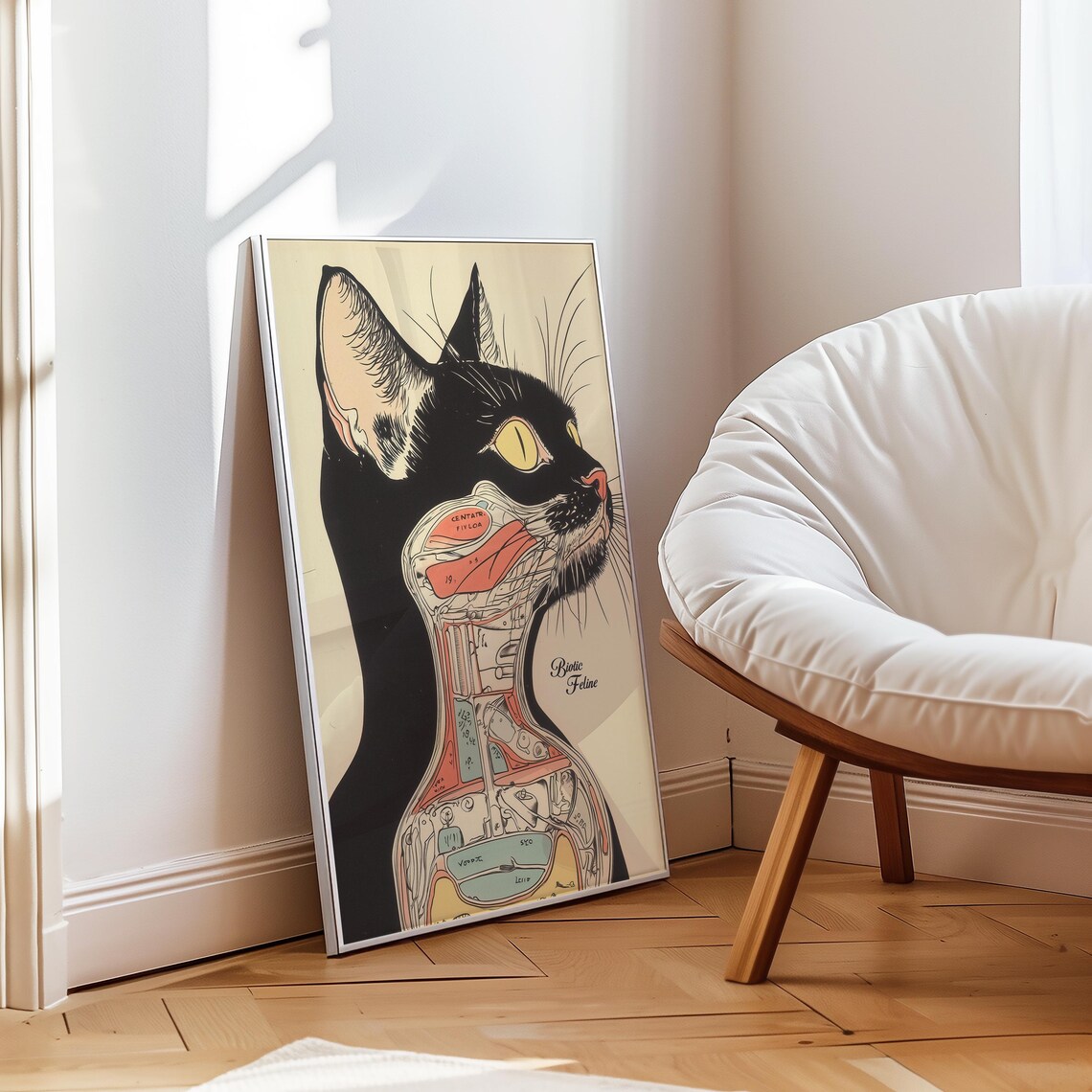 Cat Anatomy Poster, Vintage Retro Minimalist Art Print - Image 4