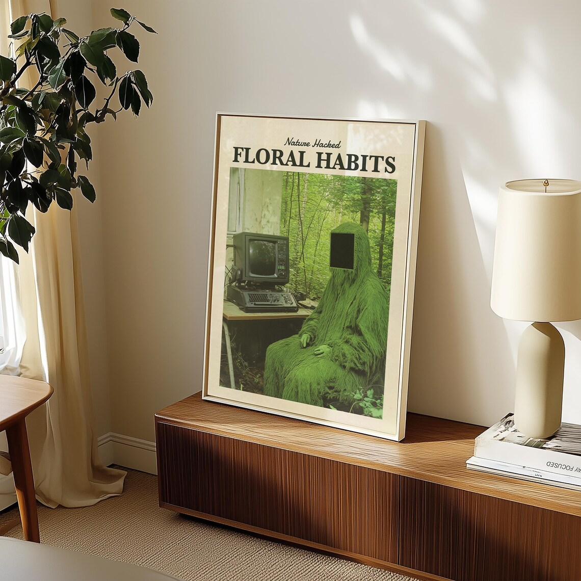 Surrealist Psychedelic Forest Poster, Retro Cyber Aesthetic - Image 4