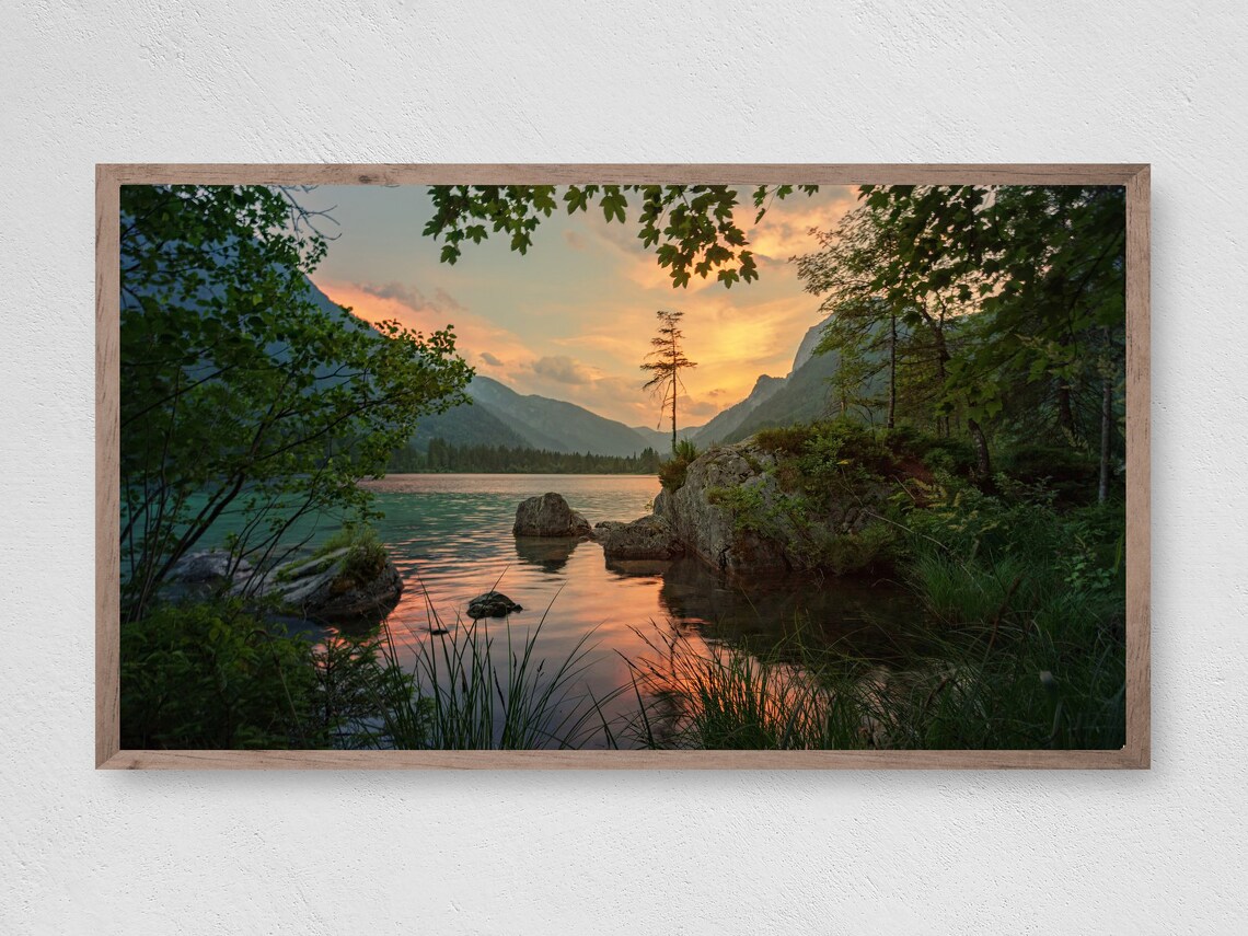 Lakeside TV Art, Nature Landscape Poster Print