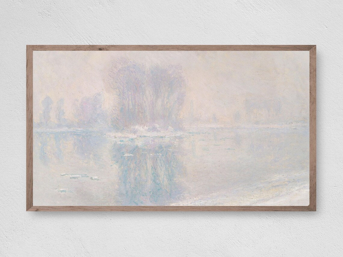 Icy Lake Instant Winter Christmas Art Print