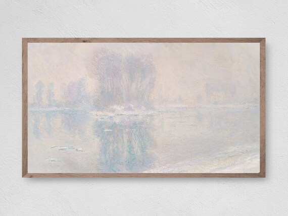 Icy Lake Instant Winter Christmas Art Print
