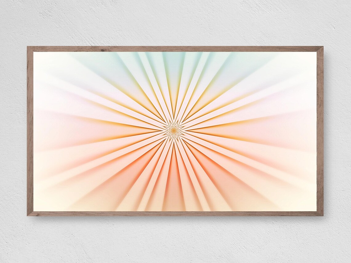 Pastel Sunburst Modern Art, Abstract Wall Art Print