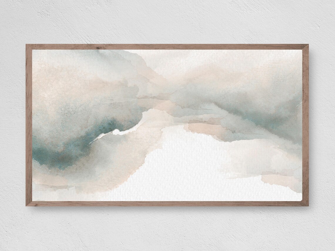 Clouds At Dawn Watercolor Abstract Art Print