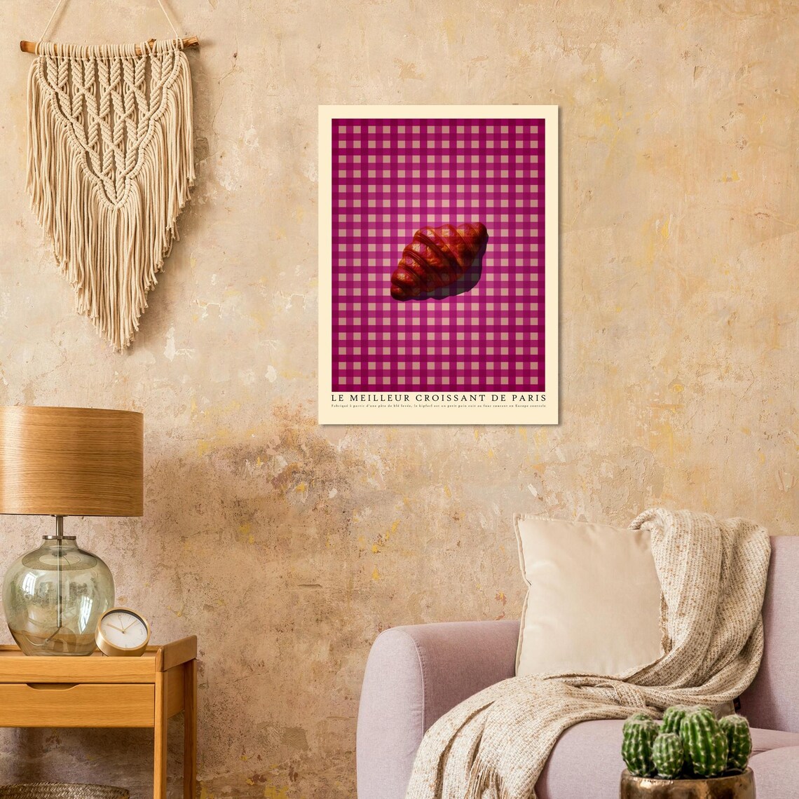 Artistic Croissant Poster, Modern Kitchen Decor - Image 2