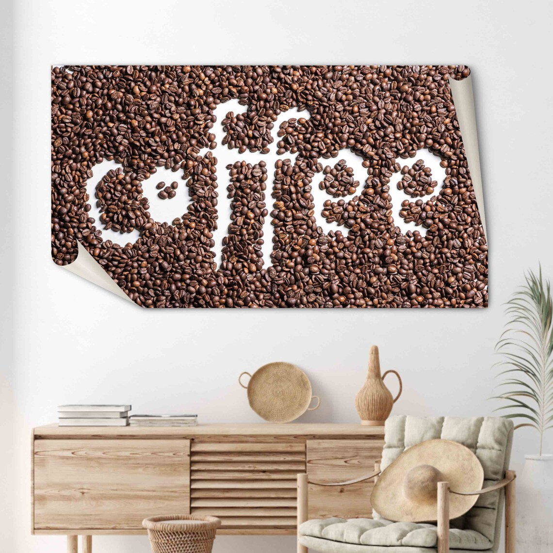 Coffee Beans Wall Art Coffee Text Art Coffee Wall Art Brown Wall Decor Art Tempered Glass Coffee Wallpaper Poster Glass Art - Image 2