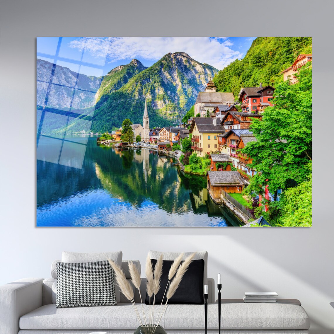 Hallstatt Austria Lakeside Village Mountain Reflection Travel Poster - Image 2