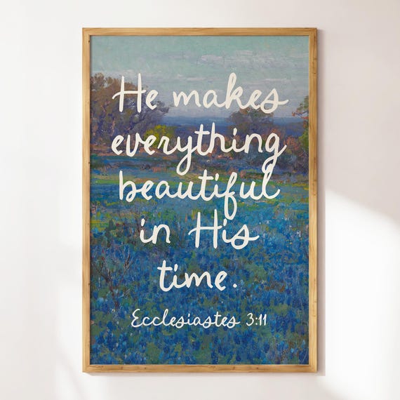 Ecclesiastes 311 Christian Wall Art Bible Verse Wall Art Scripture Decor Wall Art Posters Landscape Mural