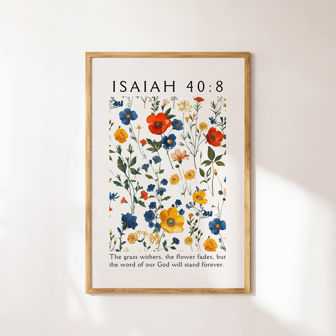 Isaiah 40 8 The Grass Withers Wildflower Botanical Bible Verse Poster - Image 4