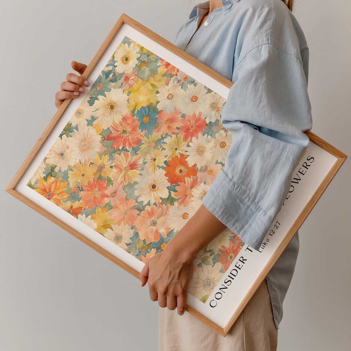 Consider The Wildflowers Christian Scripture Art Print - Image 2