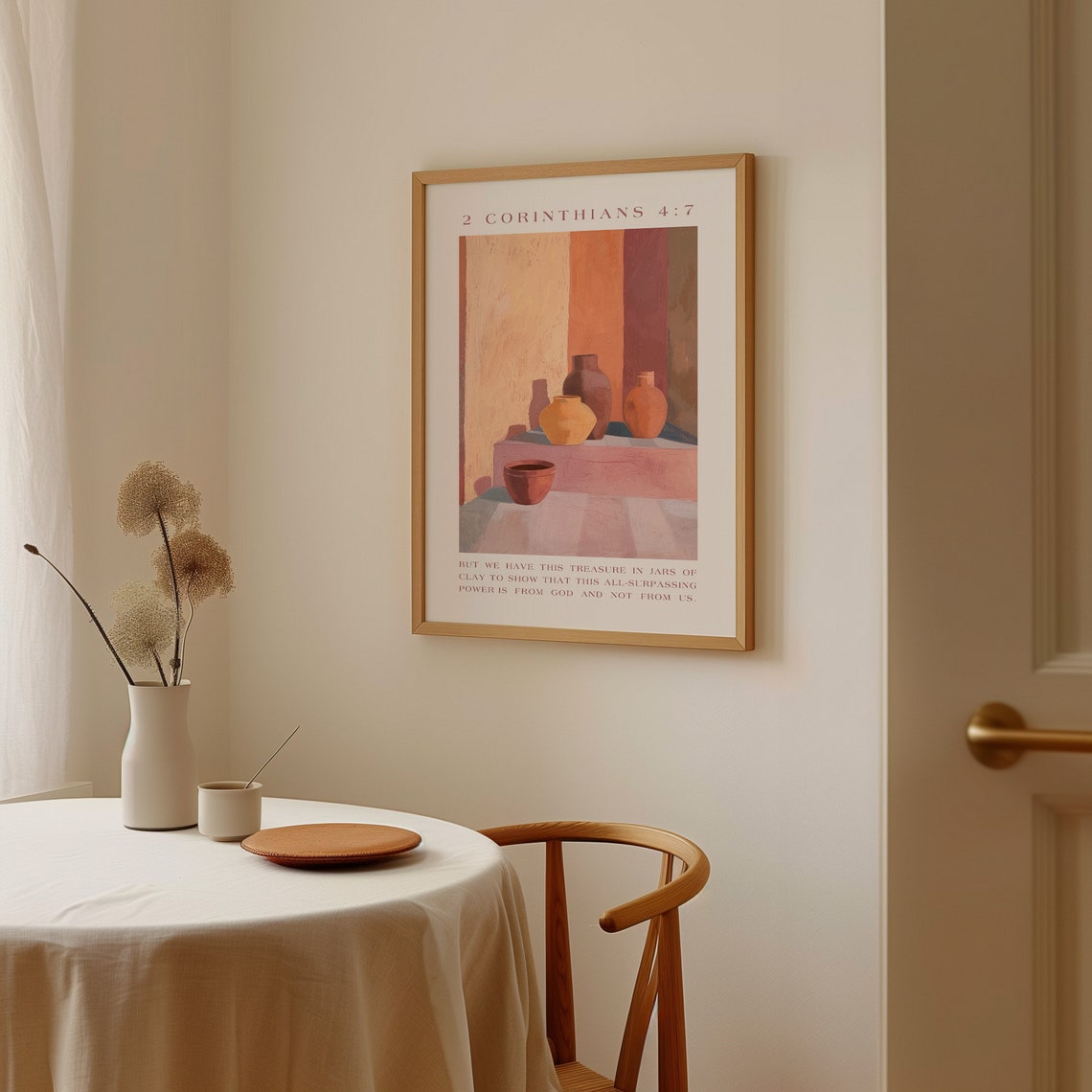 2 Corinthians 47 Clay Jars Terracotta Still Life Scripture Poster - Image 4