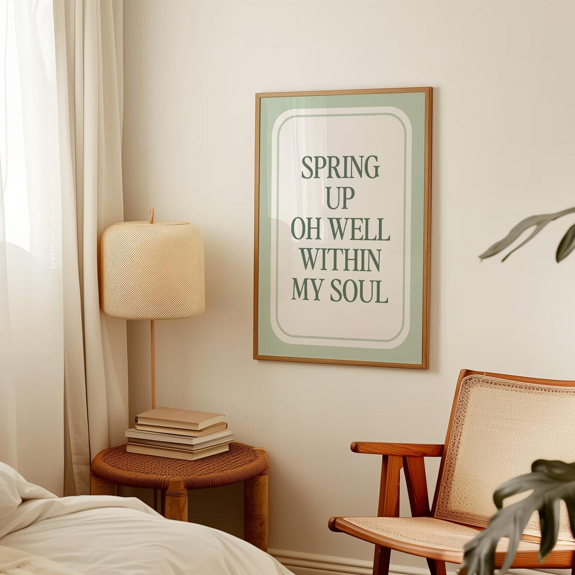 Spring Up O Well Within My Soul Beloved Hymn Sage Green Card Poster - Image 3