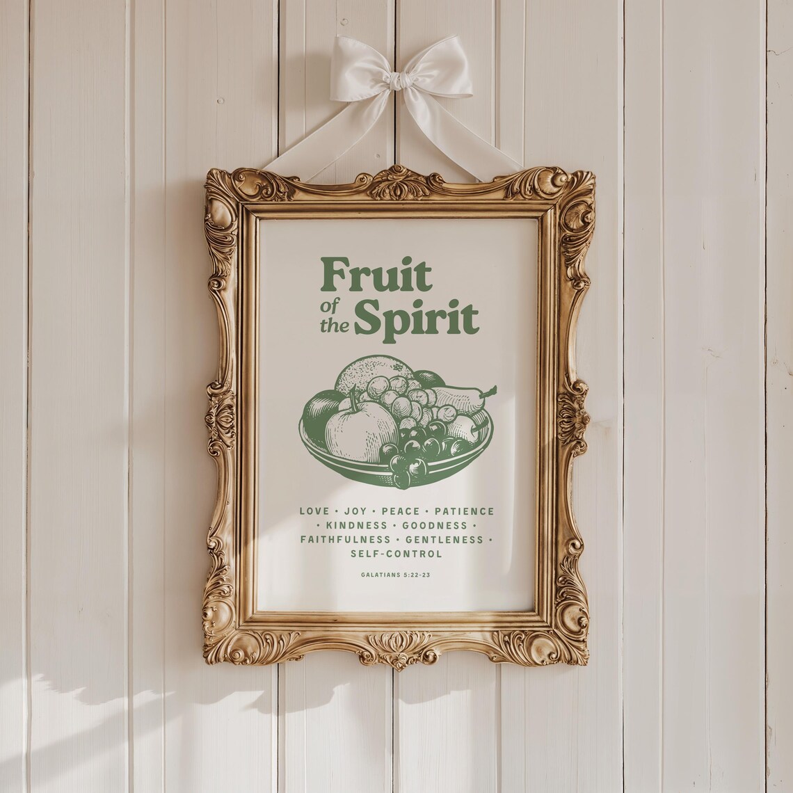 Fruit of the Spirit Galatians 5:22-23 Green Fruit Bowl Poster - Image 3