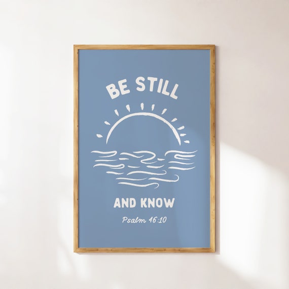 Psalm 46 Beachy Wall Art Christian Wall Art Tropical Decor Bible Verse Wall Art Christian Quote Poster Trendy Apartment Housewarming Gift