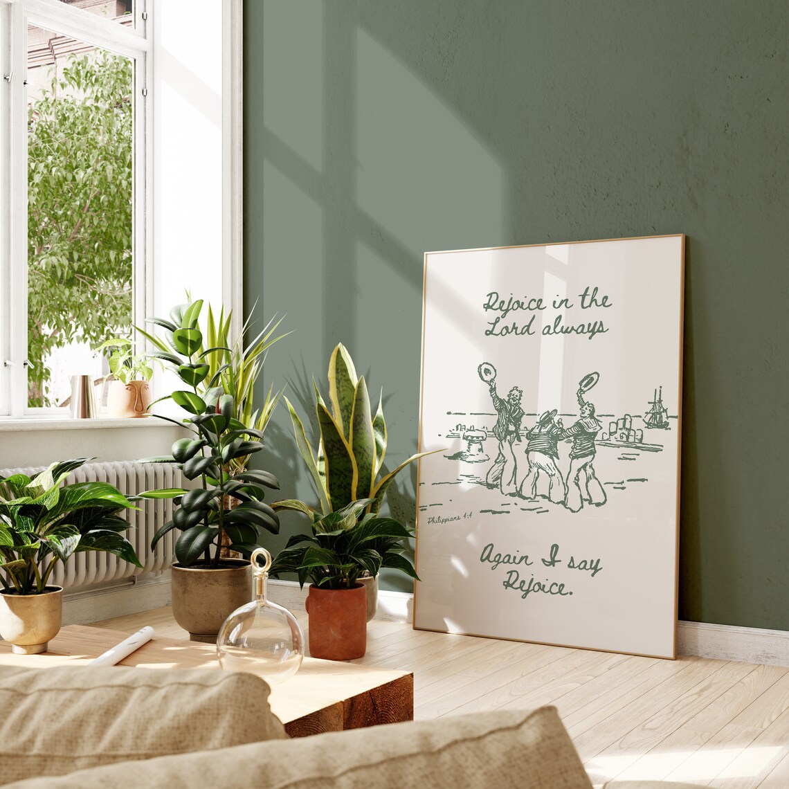 Rejoice in the Lord Always Philippians 4:4 Vintage Sailor Sketch Poster - Image 3