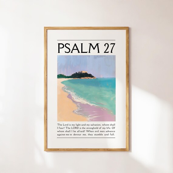Psalm 27 The Lord Is My Light Tropical Island Beach Scripture Poster