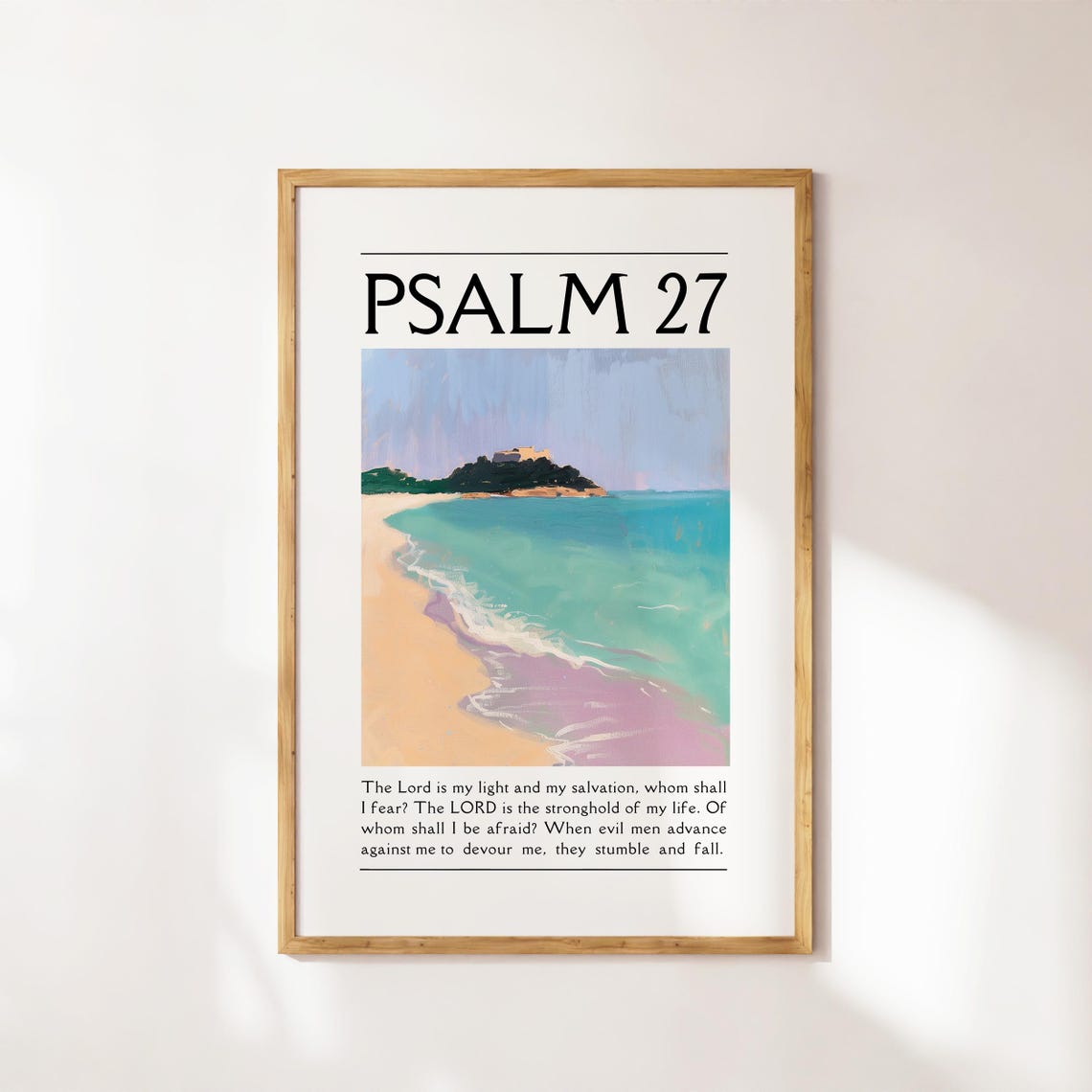 Psalm 27 The Lord Is My Light Tropical Island Beach Scripture Poster