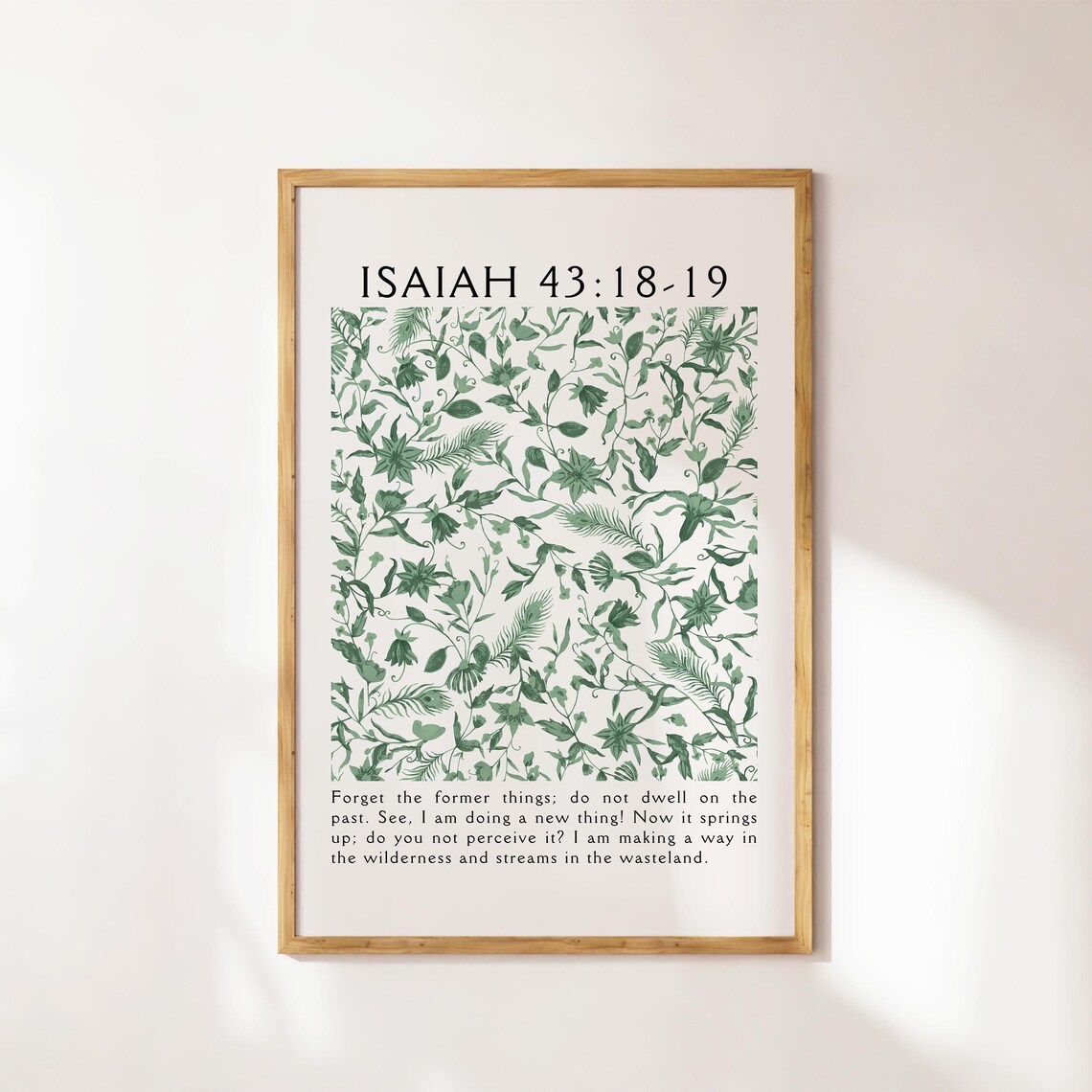 Isaiah 43 Christian Verse, Vintage Apartment Decor Art Print