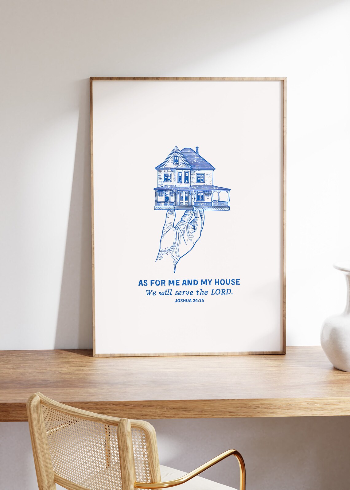 Joshua 24:15 Vintage Bible Verse Art Print - Image 3
