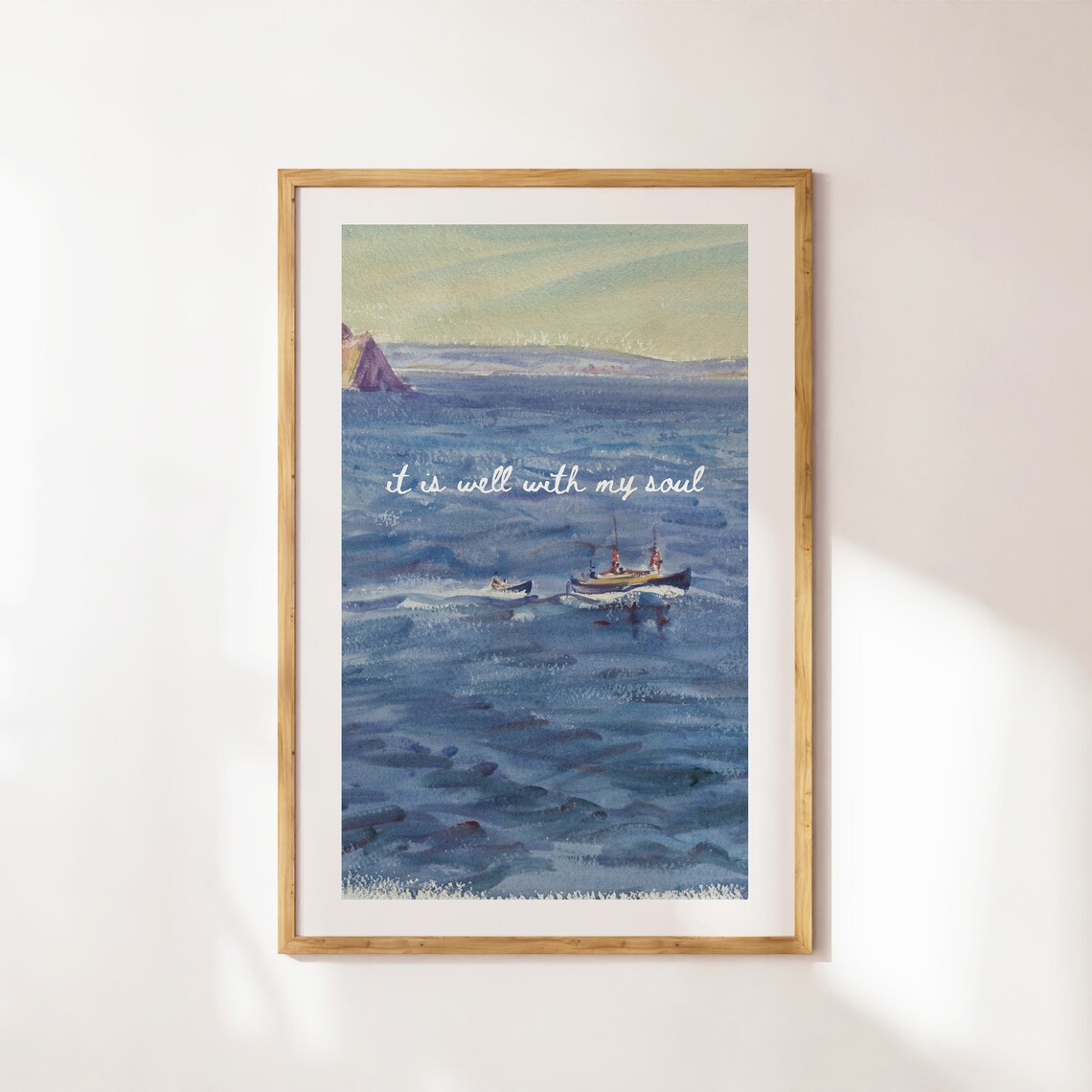 It Is Well Coastal Christian Bible Verse Art Print