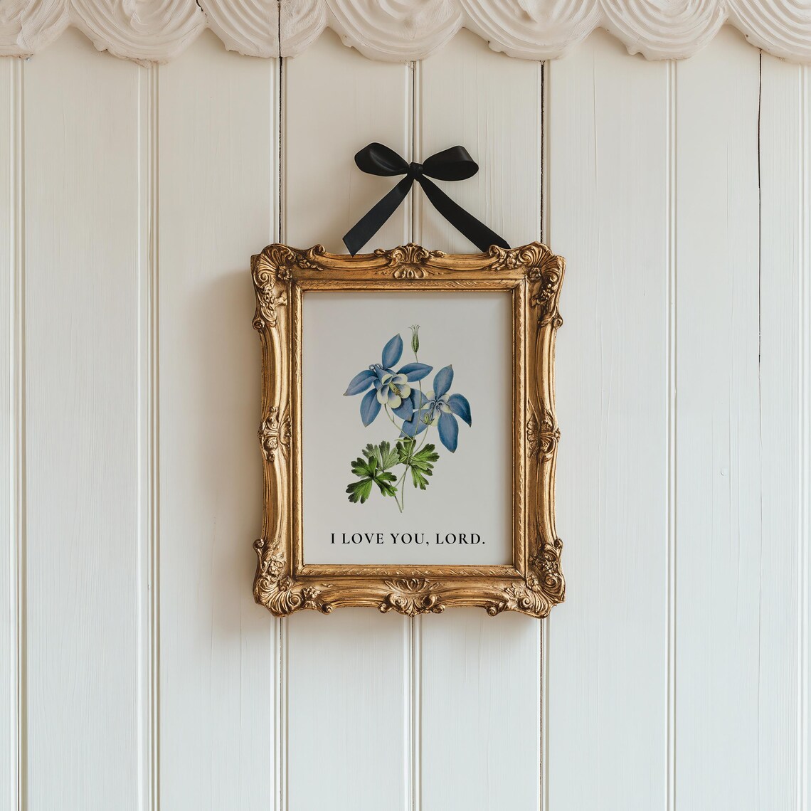 I Love You Lord Blue Columbine Botanical Scripture Flower Poster - Image 4
