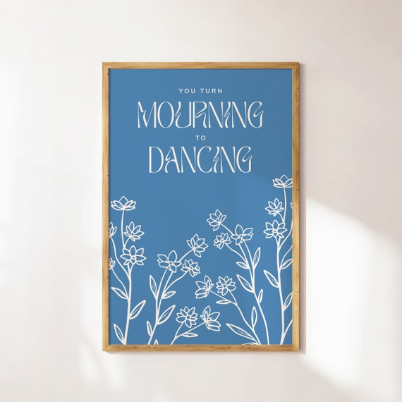 Mourning To Dancing Christian Wall Art Bible Verse Wall Art Blue Home Decor Trendy Apartment Decor Art Housewarming Gift