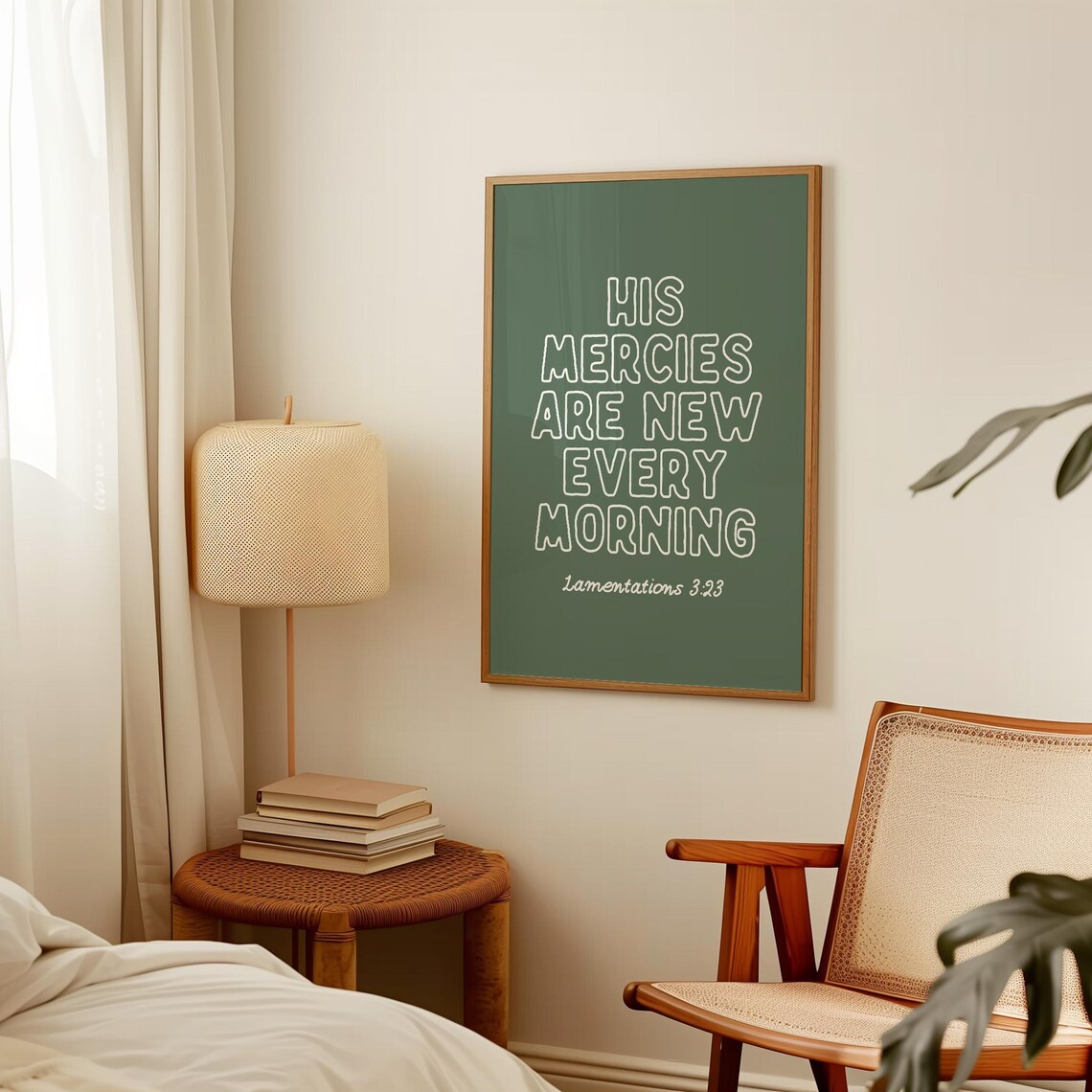 His Mercies Are New Every Morning Lamentations 3 23 Green Playful Poster - Image 2