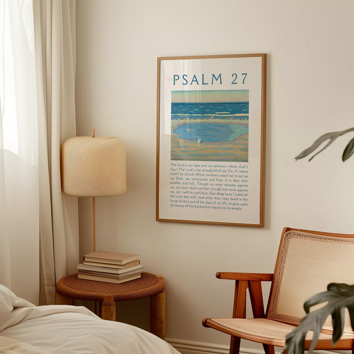 Psalm 27 My Light and Salvation Tranquil Coastal Seascape Poster - Image 4