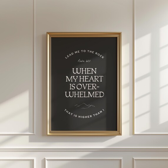 Lead Me To The Rock Psalm 62 Black Mountain Scripture Verse Poster