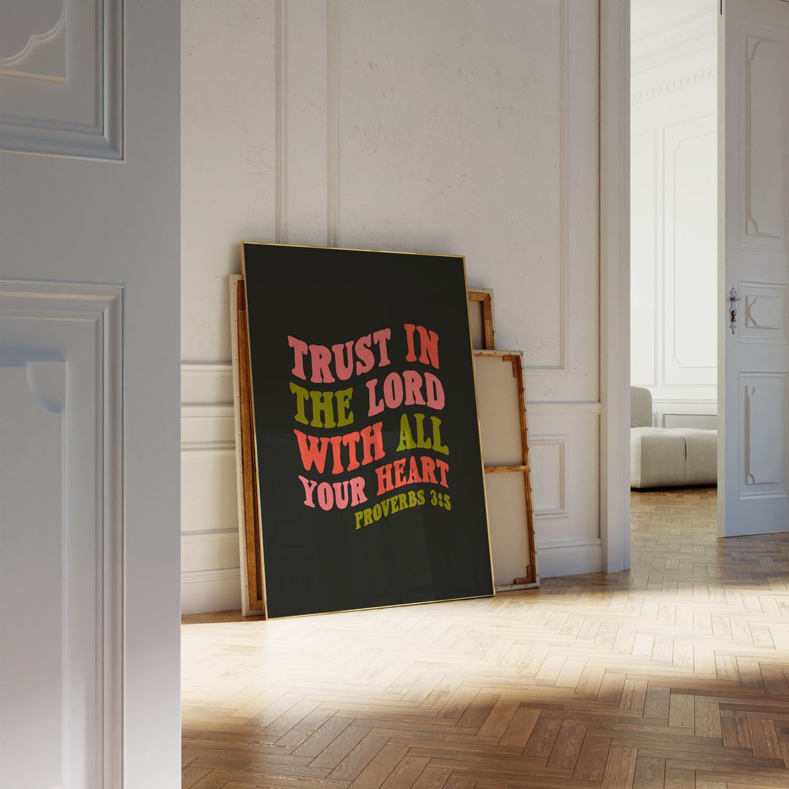 Trust In The Lord With All Your Heart Proverbs 3:5 Groovy Poster - Image 3