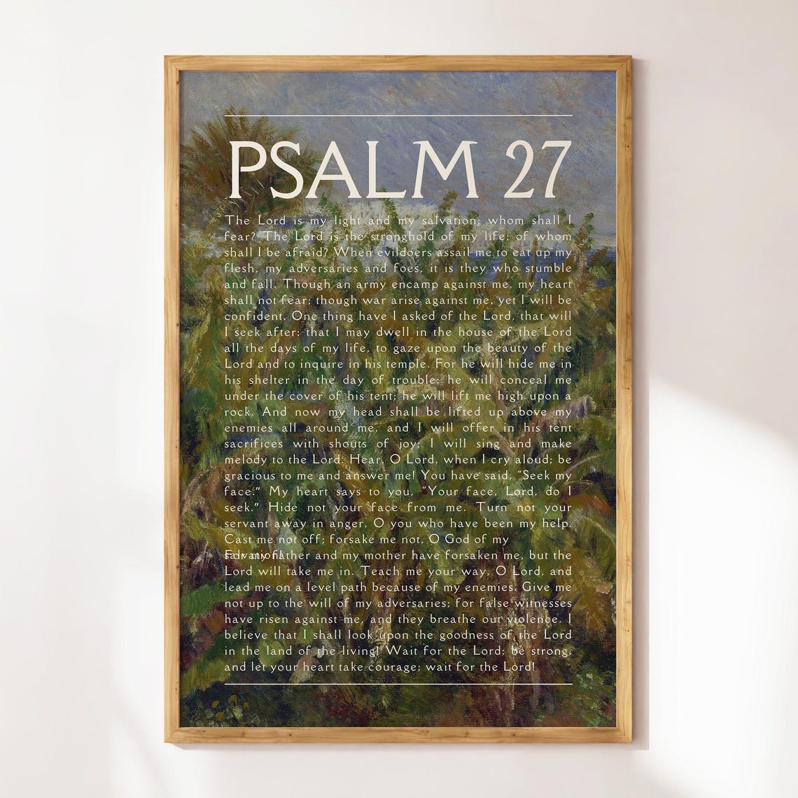 Psalm 27 Christian Wall Art Scripture Poster Bible Verse Wall Art Wall Art Trendy Apartment Decor Landscape Mural Christian Prints - Image 4
