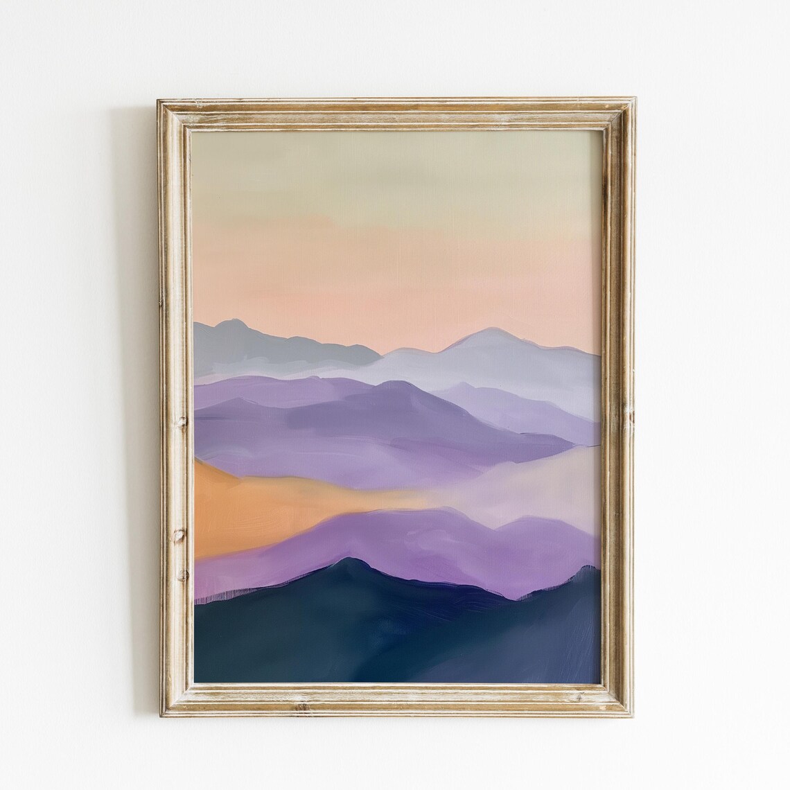 Purple Mountain Layers Sunset Abstract Landscape Painting Poster
