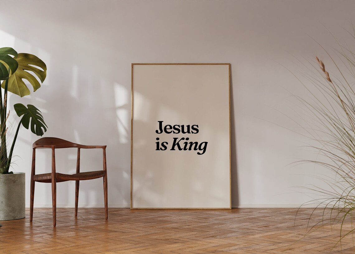 Jesus Is King Christian Art Print, Worship Decor - Image 4