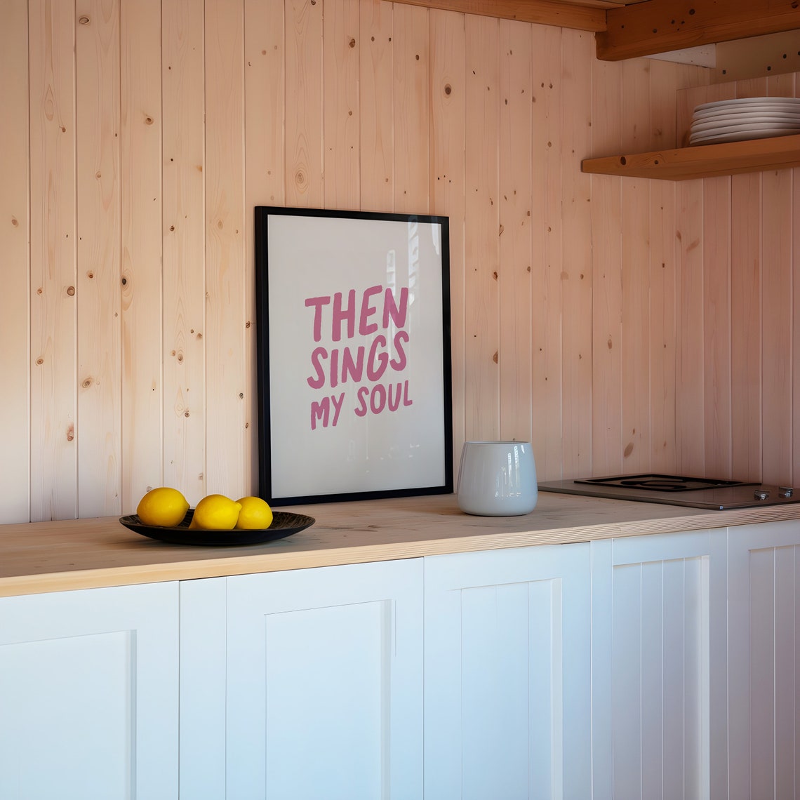 Then Sings My Soul Pink Hymn Lyric Typography Christian Poster - Image 3