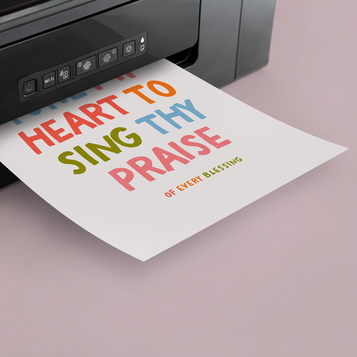 Come Thou Fount Tune My Heart To Sing Thy Praise Colorful Hymn Lyric Wall Art - Image 4