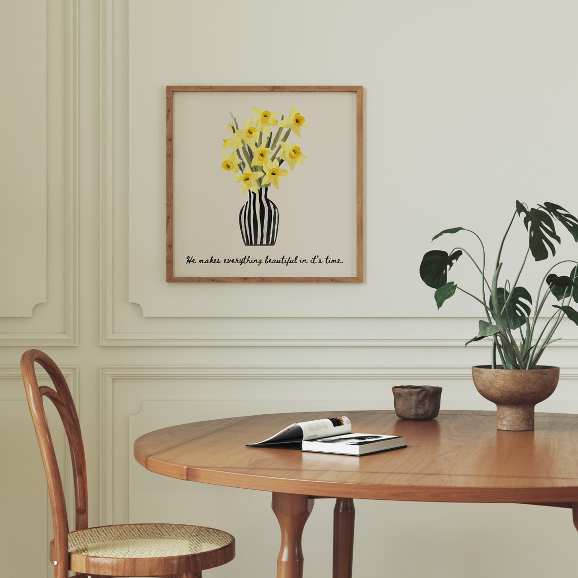 He Makes Everything Beautiful in Time Daffodil Floral Art Poster - Image 4