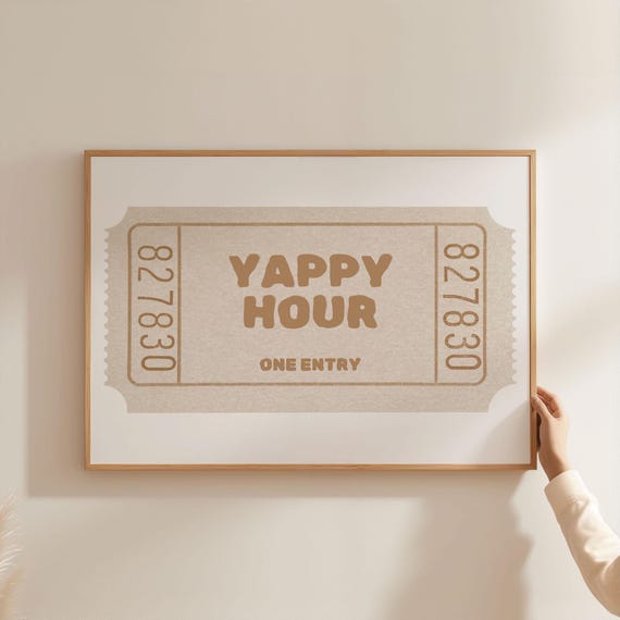 Yappy Hour Retro Cocktail Poster Print