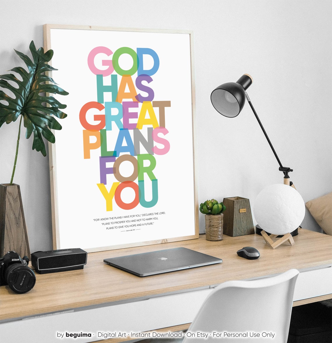God Has Great Plans for You Jeremiah 29 11 Faith Scripture Poster - Image 2