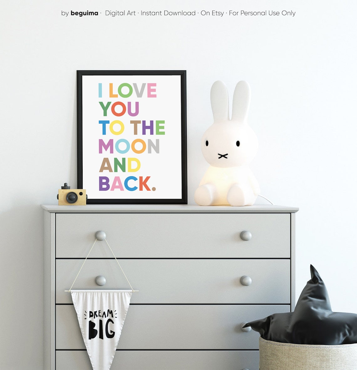 Love You to the Moon and Back Nursery Art Print - Image 3