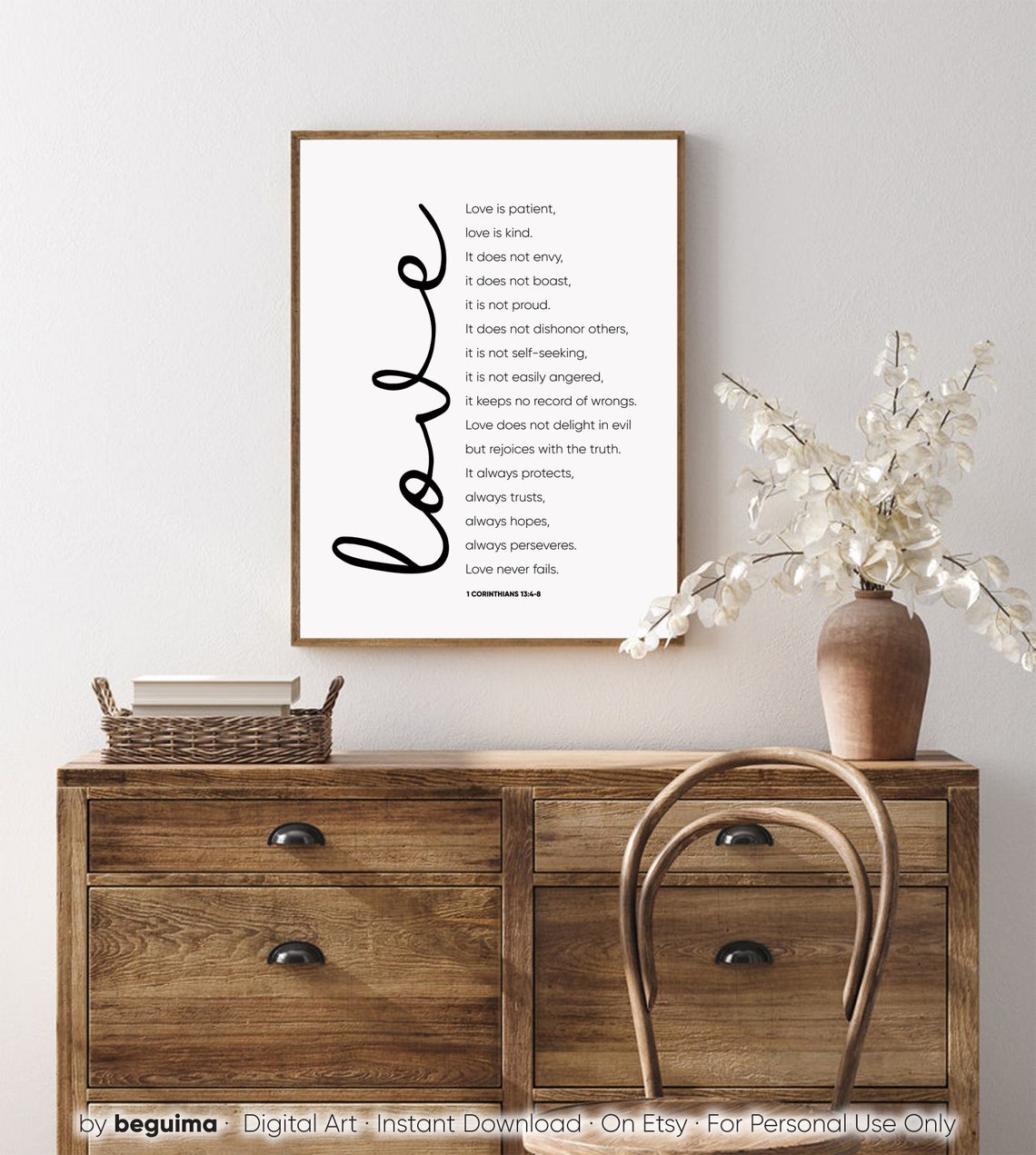 Love Is Patient Love Is Kind 1 Corinthians 134 8 Bible Verse Prints Christian Wall Art Scriptures Signs Posters - Image 4