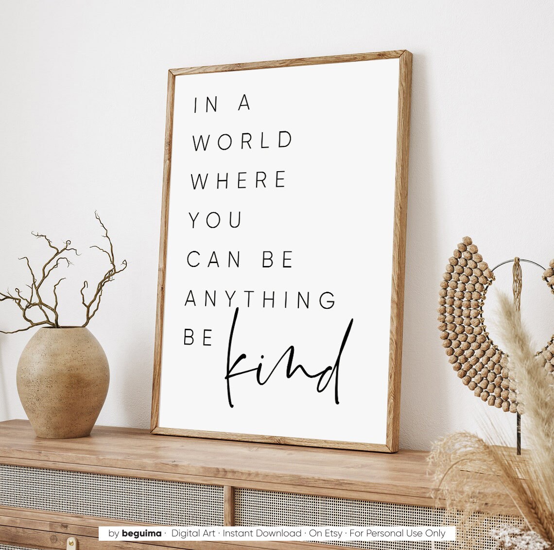 Be Kind Motivational Saying Poster Print - Image 2