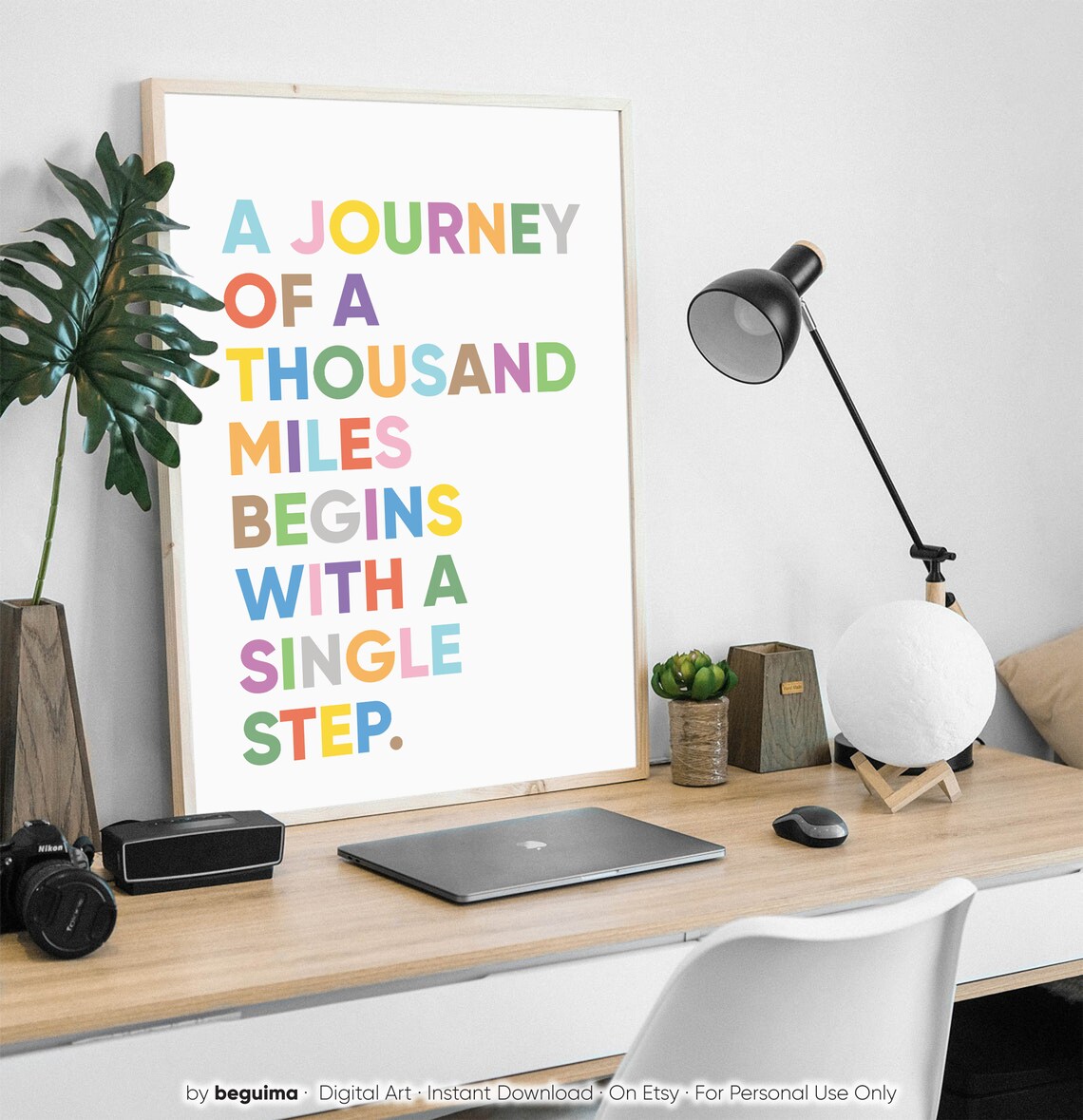 A Journey of a Thousand Miles Quote Art Print - Image 3