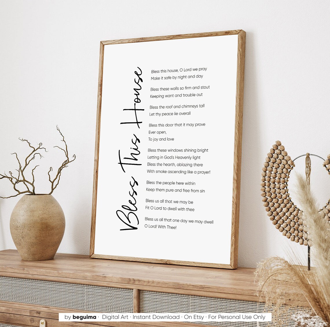 Bless This House Christian Scripture Art Print - Image 3