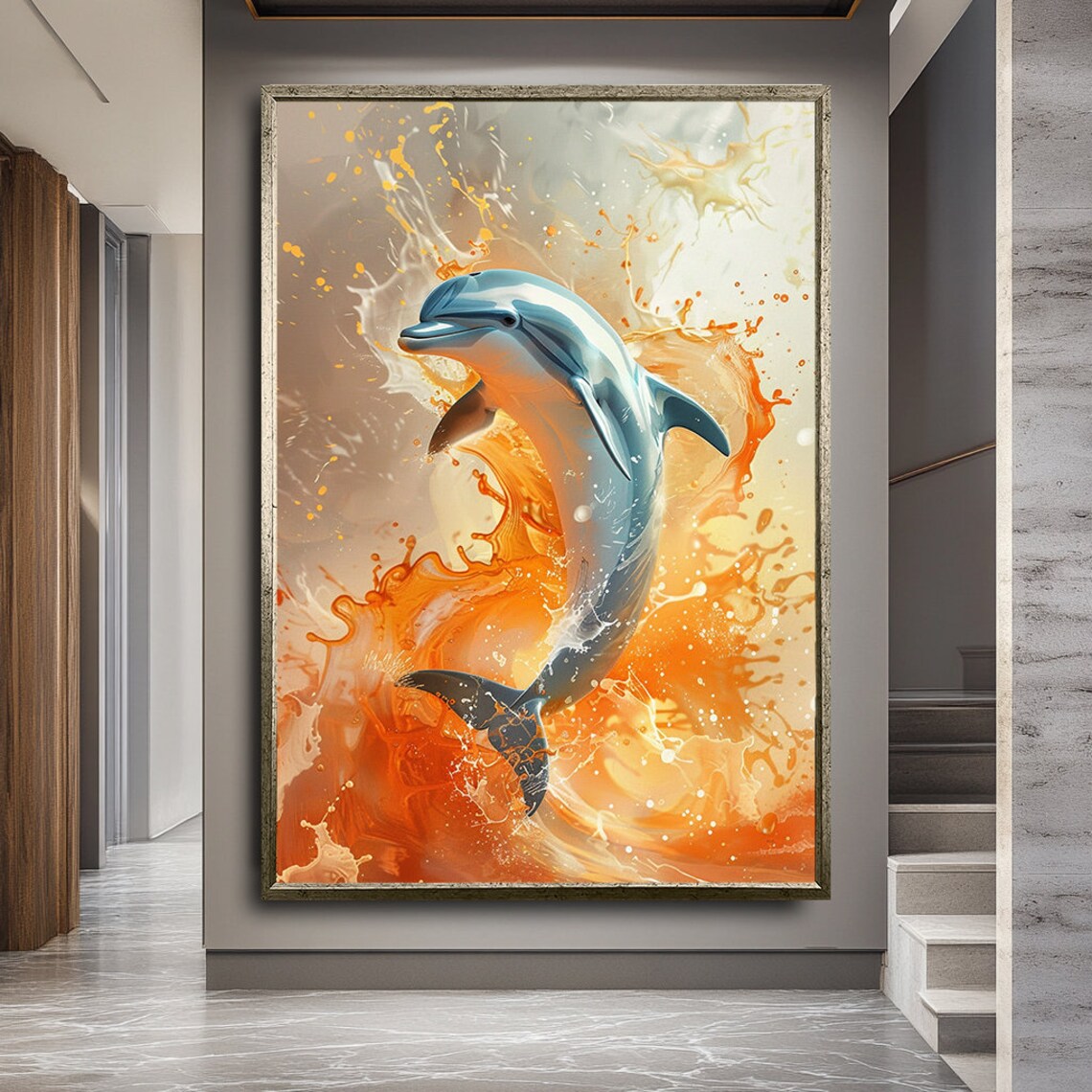 Elegant Dolphin Ocean Inspired Art Print - Image 3
