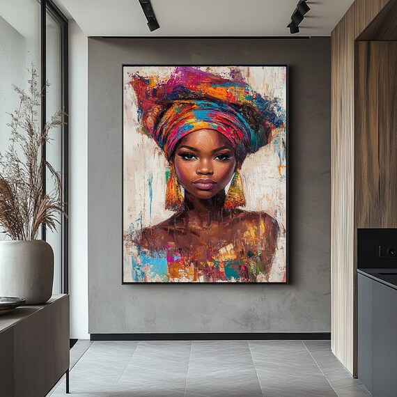 African Ethnic Woman African Woman Wall Art African Art Color Ethnic Wall Art African People African Style